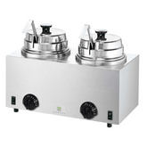 Server Twin Topping Warmers with 2 ladles